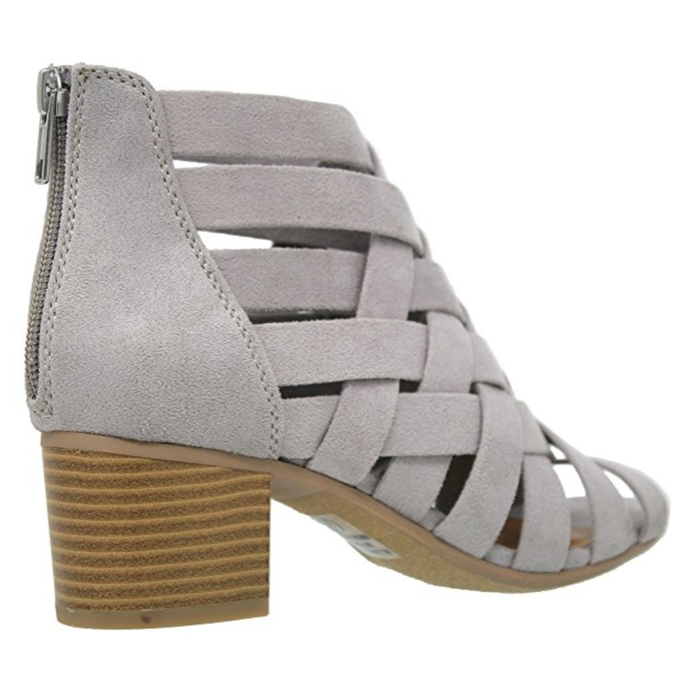 FLORA Chunky Heel  Peep Toe Booties - Picture 3 of 4